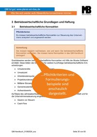 Leseprobe: Musterseite aus Muster-QM-Handbuch Planer am Bau