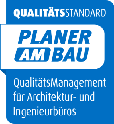 Zertifikats-Logo des QualitätsStandards Planer am Bau